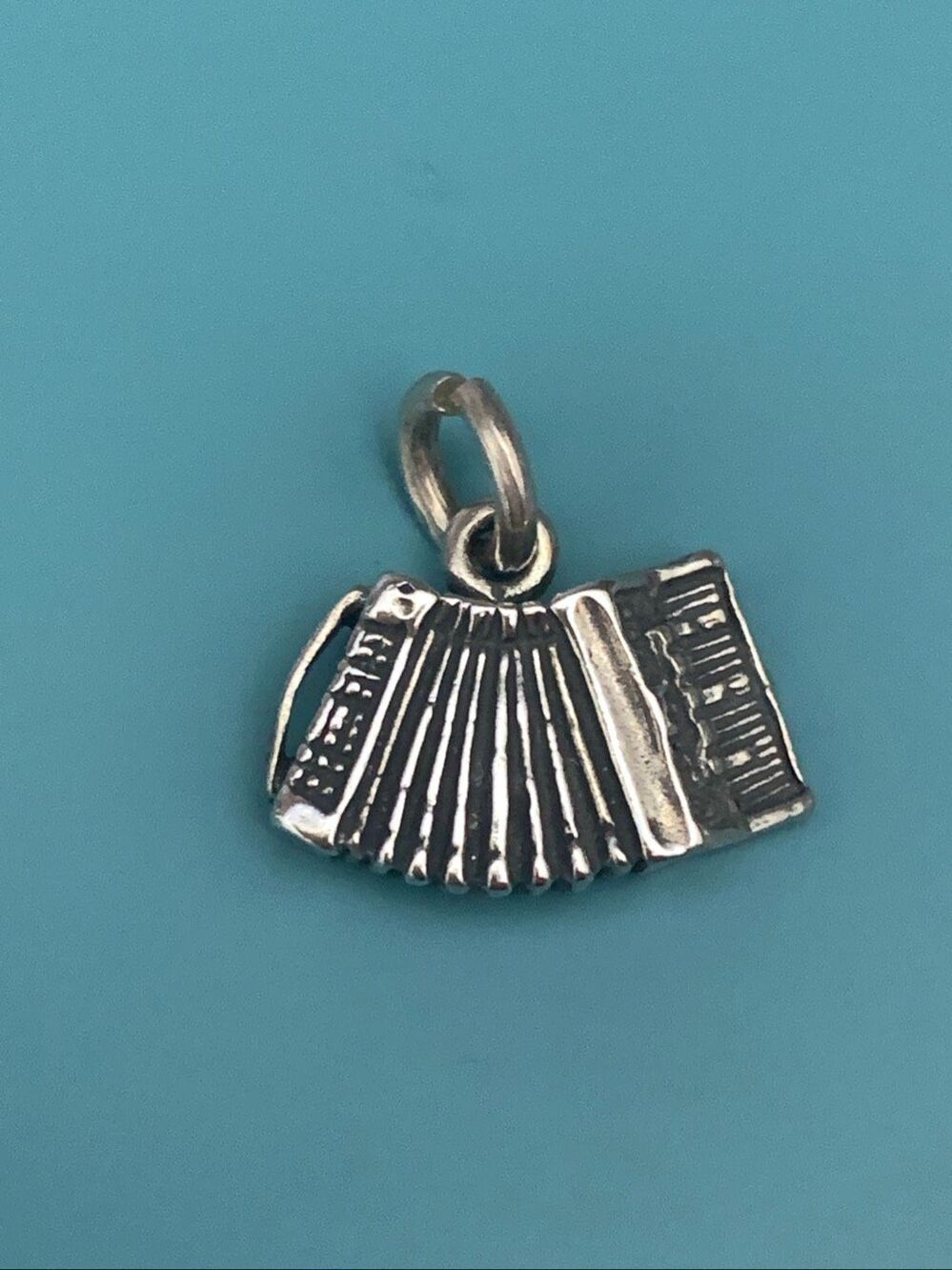 .925 Music Accordion Sterling Silver Jewelry Charm #folk music #polka